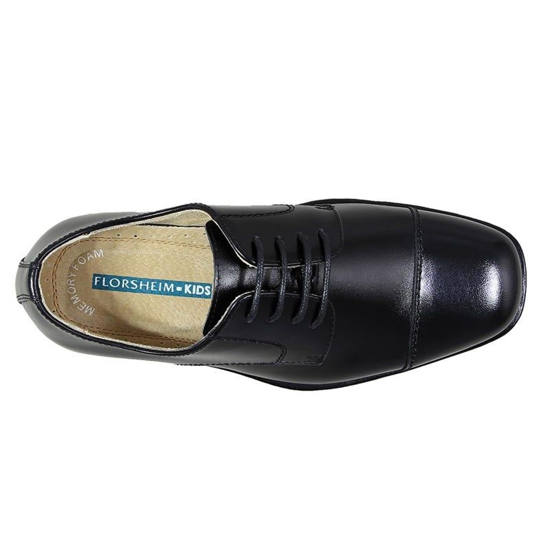 Florsheim Reveal Cap Toe Jr Boys' Toddler-Youth Oxford, 3.5 M US Big Kid, Black - Image 3